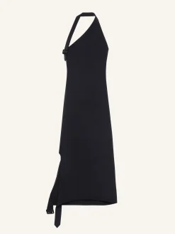 ROBE LONGUE ASYMÉTRIQUE À BOUCLES