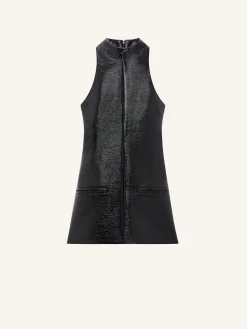 ROBE TRAPÈZE EN VINYLE SANS MANCHES