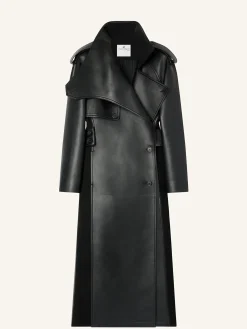 TRENCH OBLIQUE EN CUIR