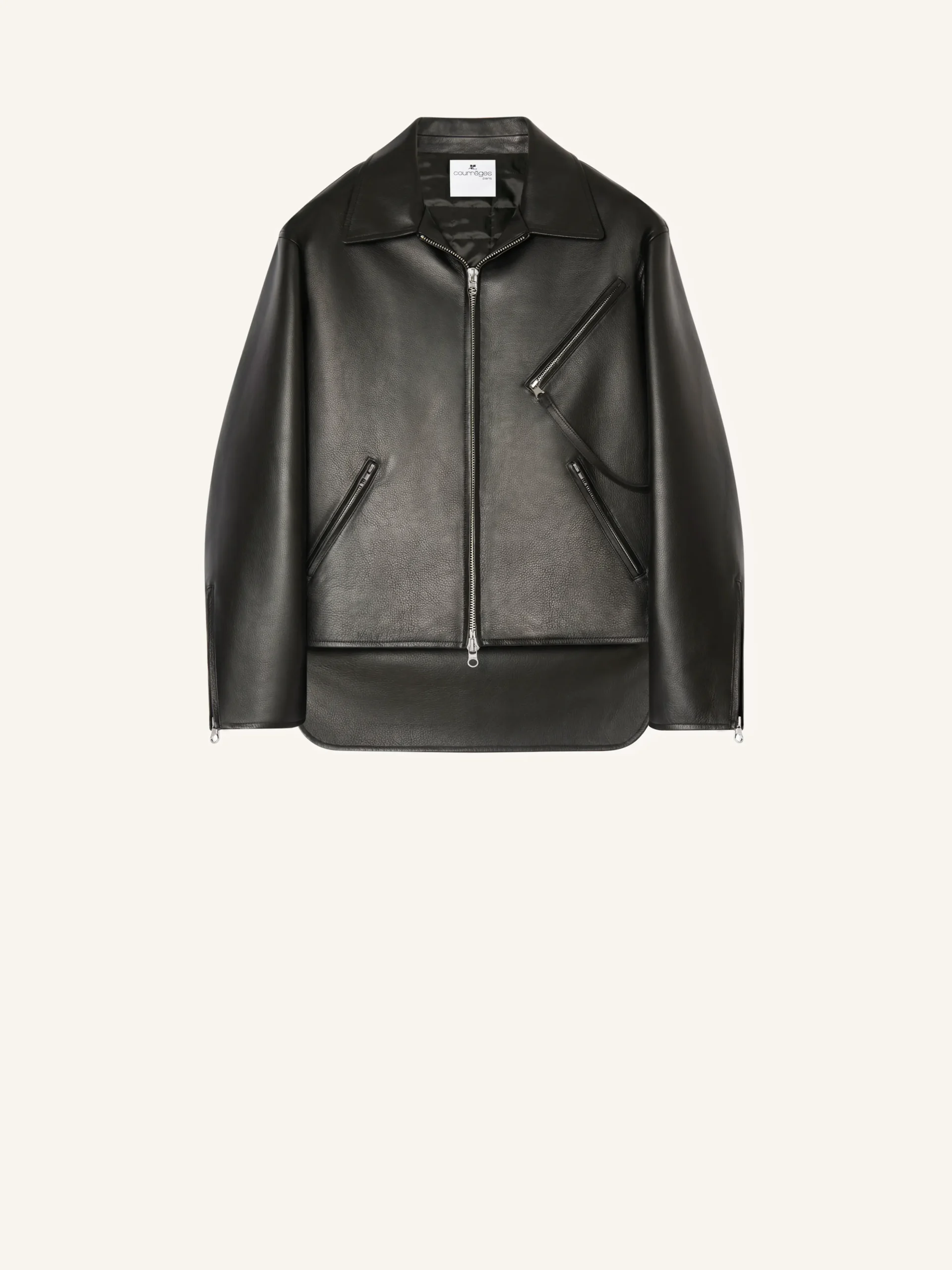 VESTE BIKER OVERSIZE EN CUIR
